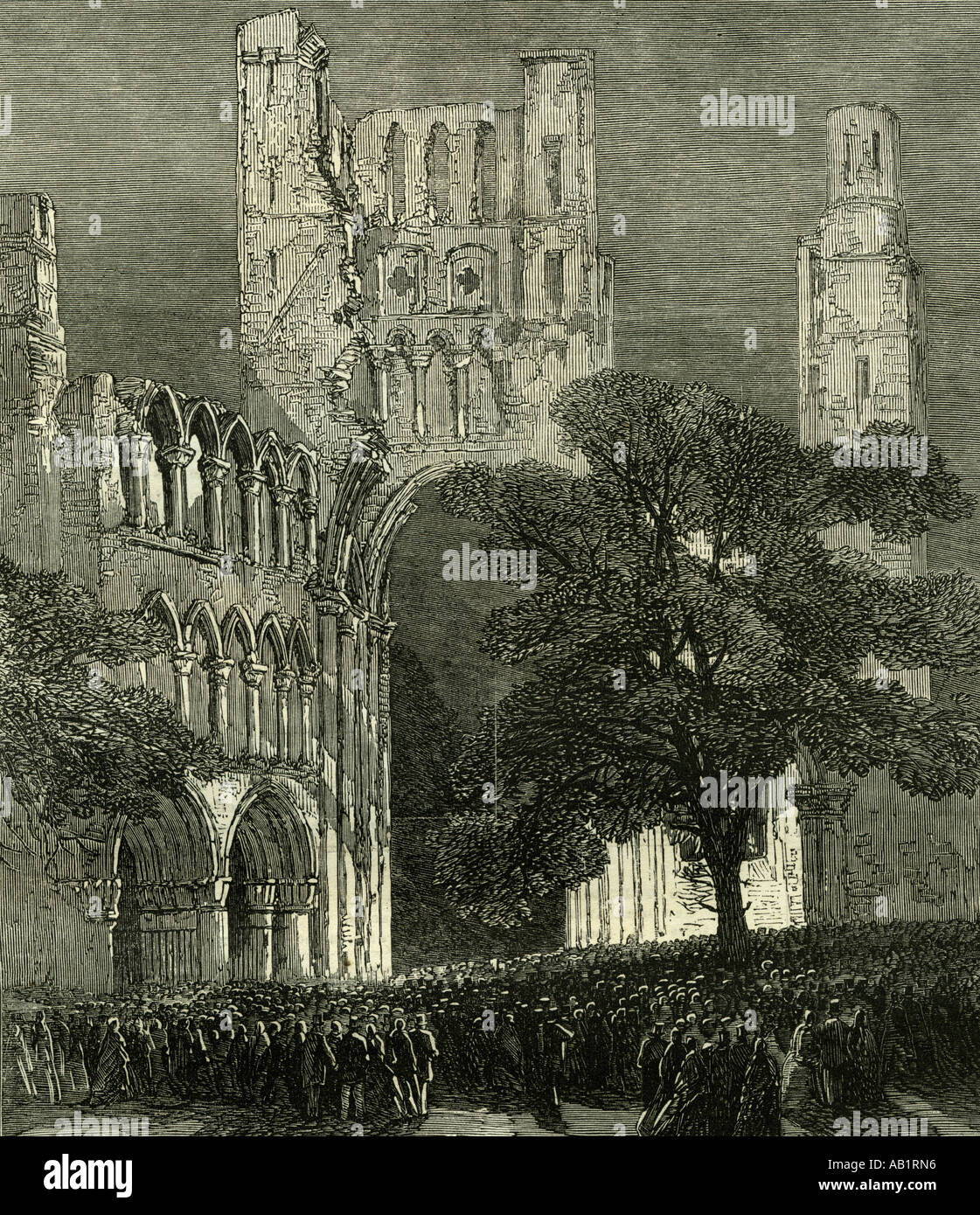 Kelso U K 1867 Kelso Abbey Stockfoto