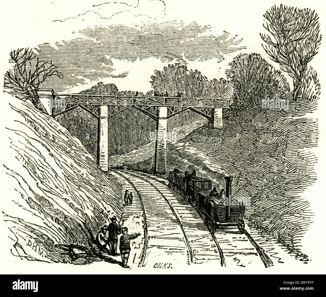 Newbiggin Brücke U K 1846 Stockfoto
