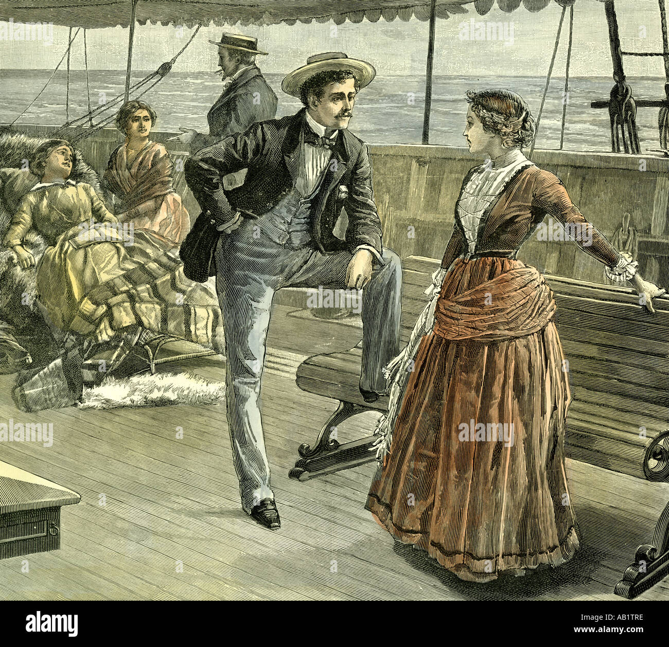 Reden Sie auf dem Schiff 1887 UK Stockfoto