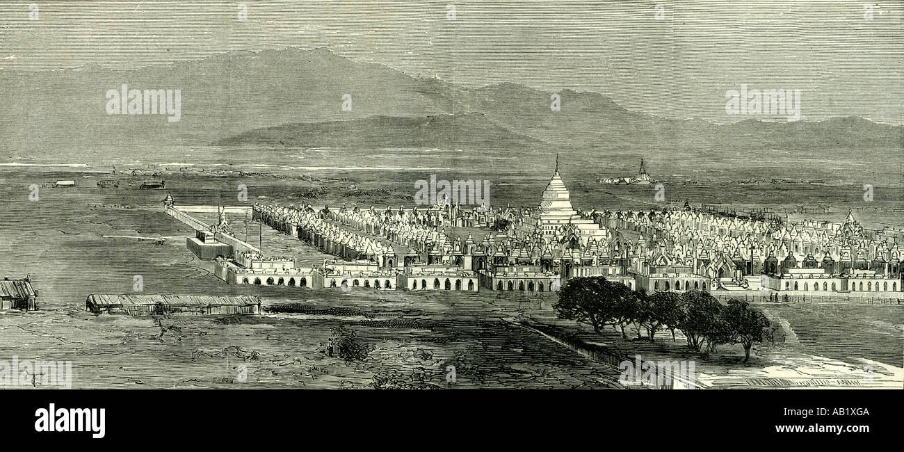 Mandalay der König s Pagode Myanmars 1885 Stockfoto