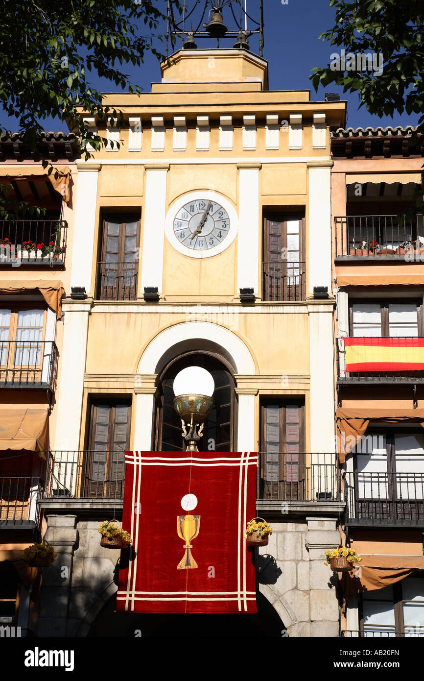 Der Platz Plaza de Zocodover bereit, Feier das religiöse Fest von Corpus Christi, Toledo, Castila - La Mancha, Spanien Stockfoto