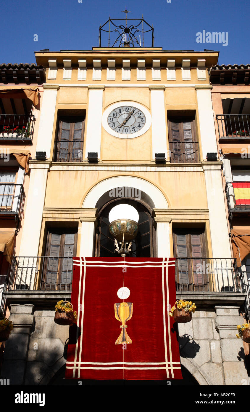 Der Platz Plaza de Zocodover bereit, Feier das religiöse Fest von Corpus Christi, Toledo, Castila - La Mancha, Spanien Stockfoto