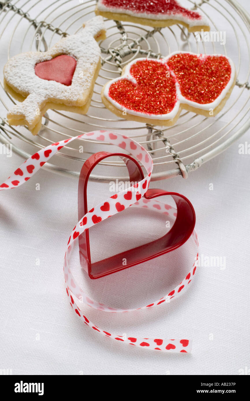 Verschiedene rot- und Kekse für Valentines Day FoodCollection Stockfoto