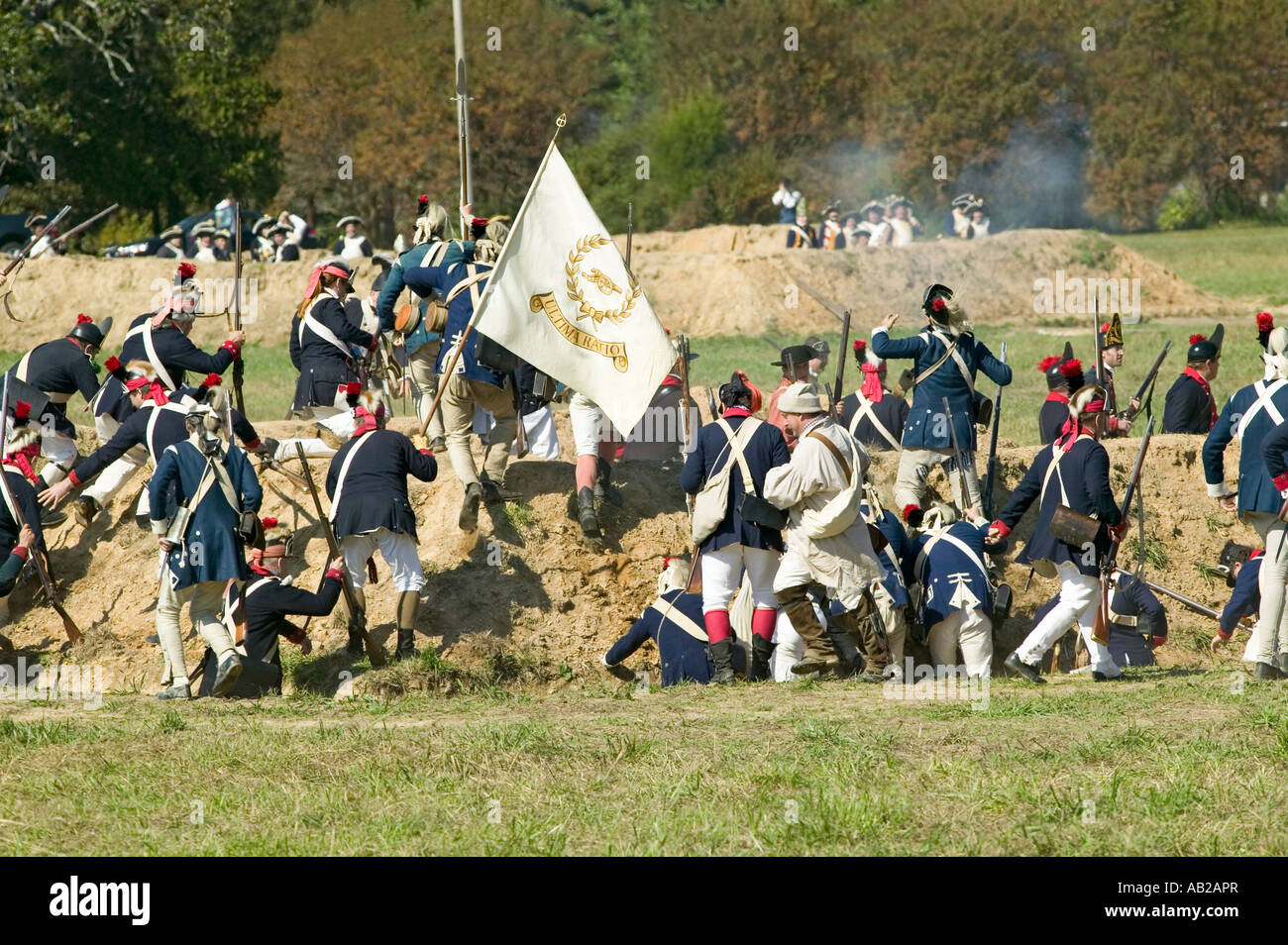 Redoute getroffenen Continental Light Infantry in Re Erlass des Angriffs auf Redoubts 9 10 10 wo die großen Infanterie-Ac Stockfoto