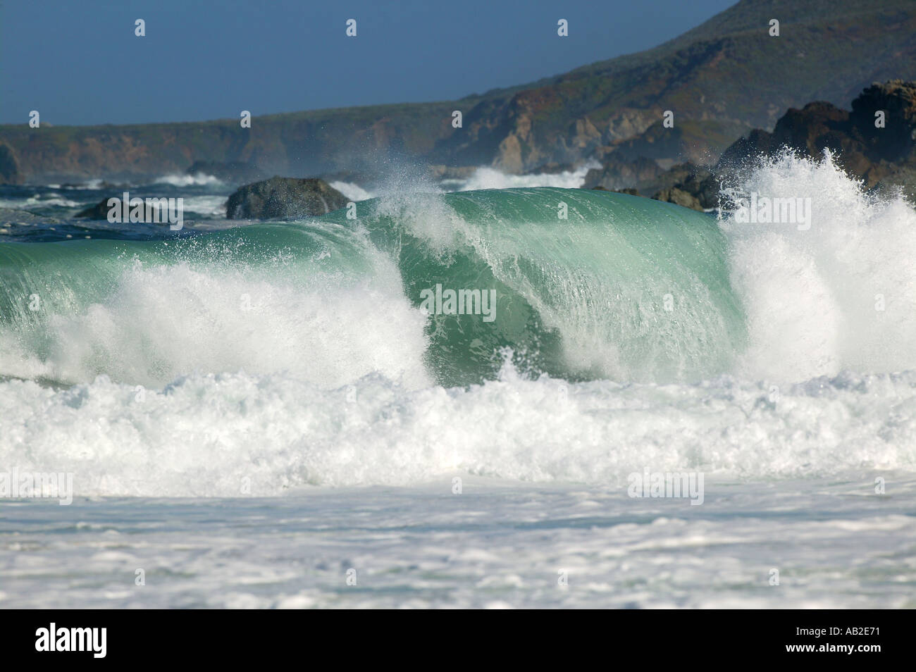 Wellen am Strand Garrapata State Park Big Sur Coast Kalifornien Stockfoto