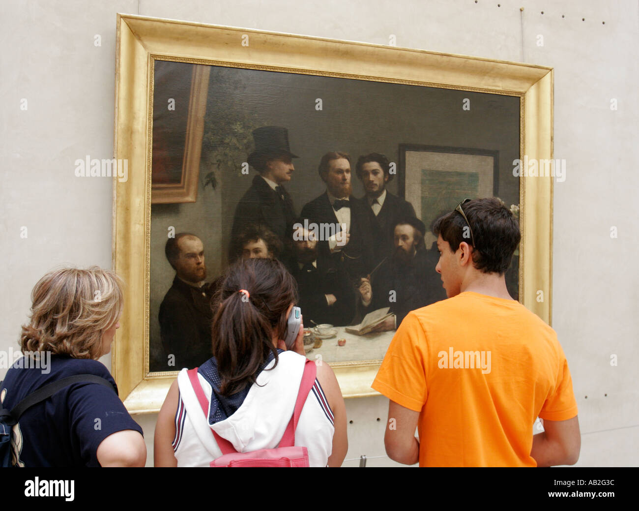 Ein Gemälde in der Musée D Orsay zu beobachten Stockfoto