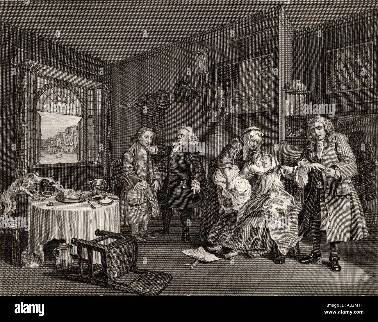 Ehe à la Mode. Tod der Gräfin. Von der ursprünglichen von Hogarth Stockfoto