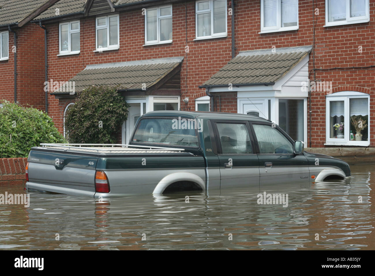 Überfluteten Eigenschaften, Maut Bar, South Yorkshire, Großbritannien. Stockfoto