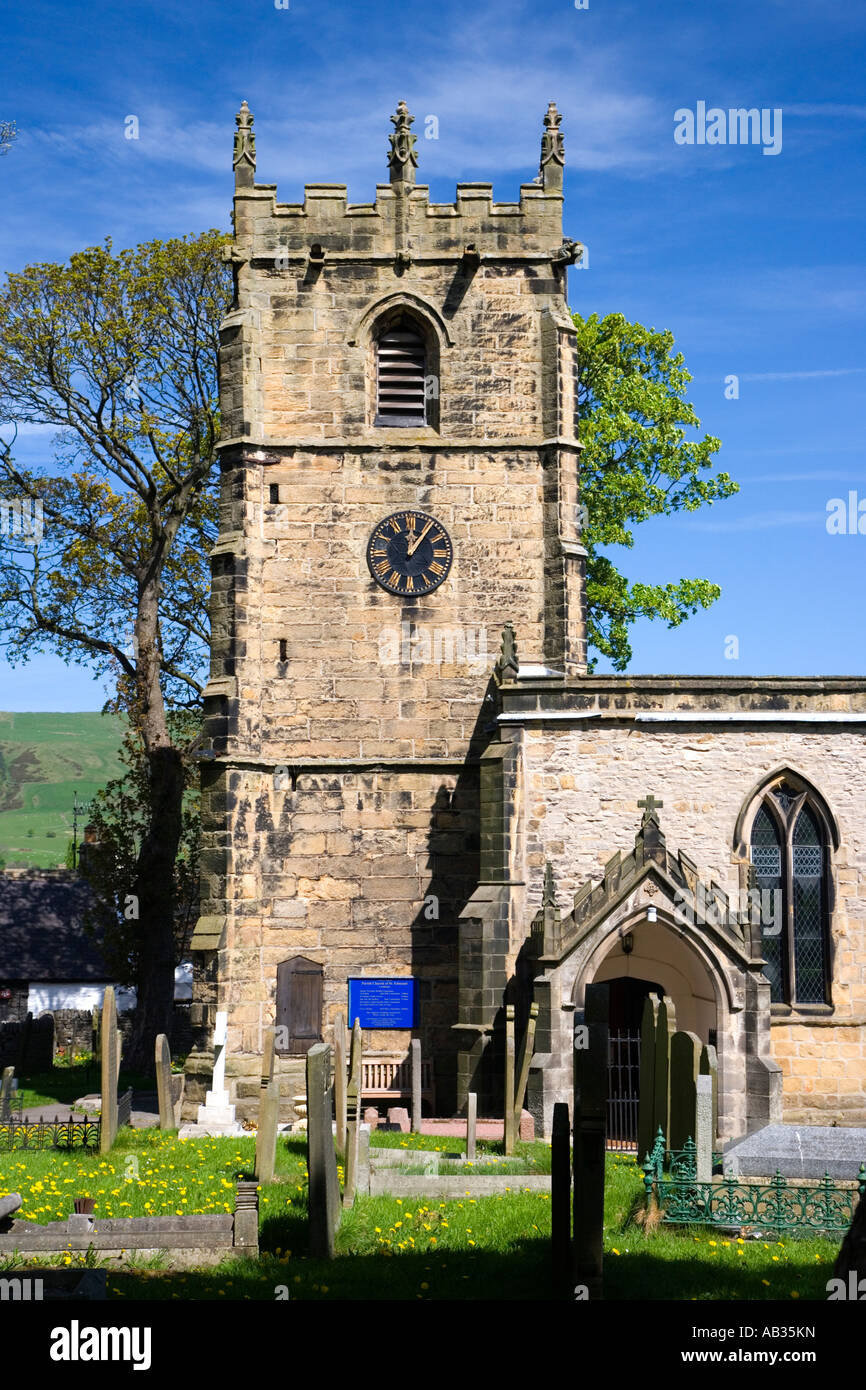 Kirche St. Edmund in Castleton Peak District Derbyshire England Großbritannien Vereinigtes Königreich Stockfoto