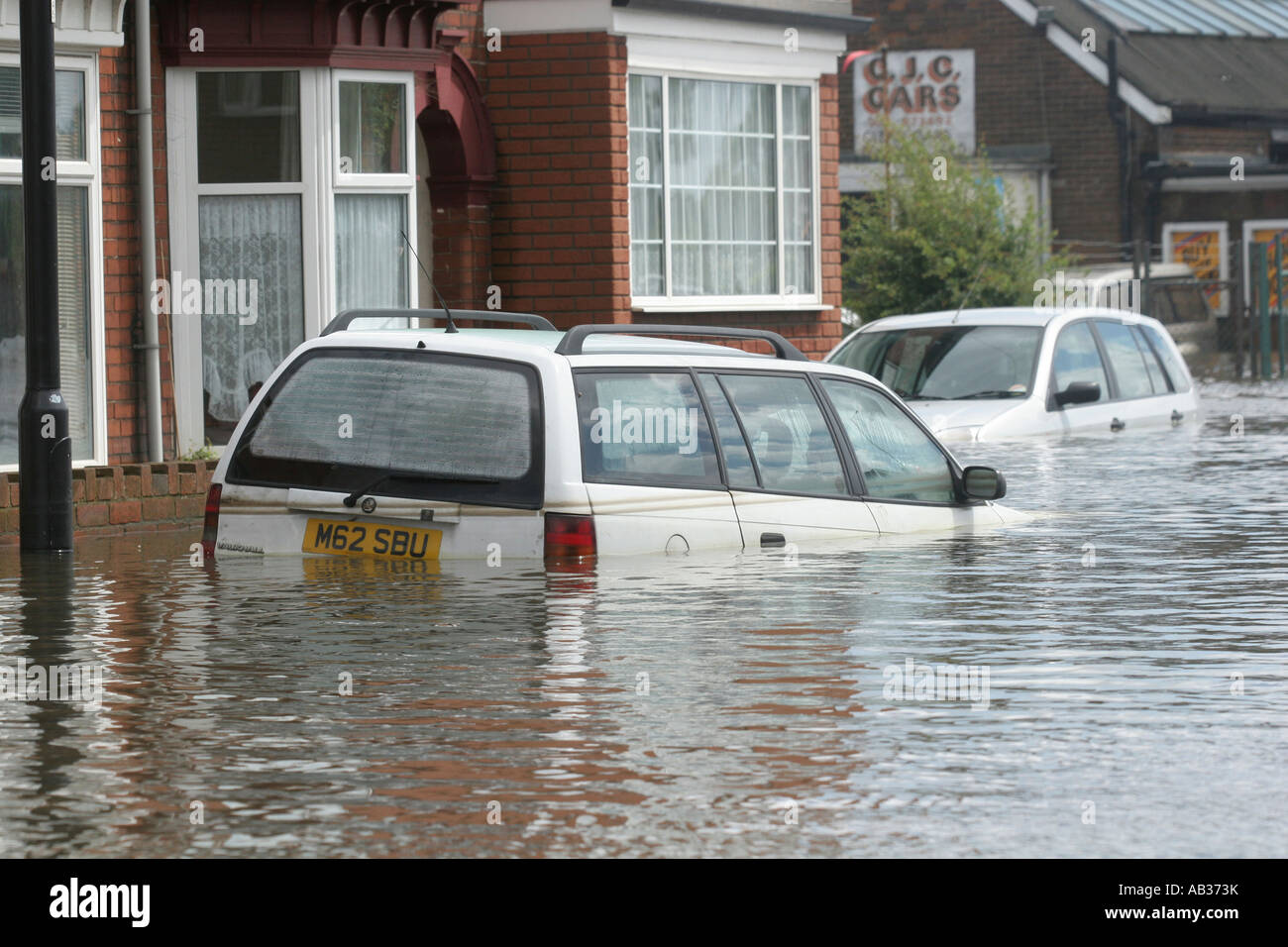 Überschwemmungen in Maut Bar, South Yorkshire, Großbritannien. Stockfoto