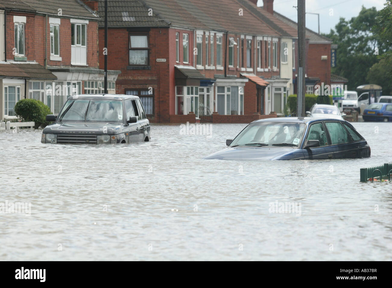 Überschwemmungen in Maut Bar, South Yorkshire. Stockfoto