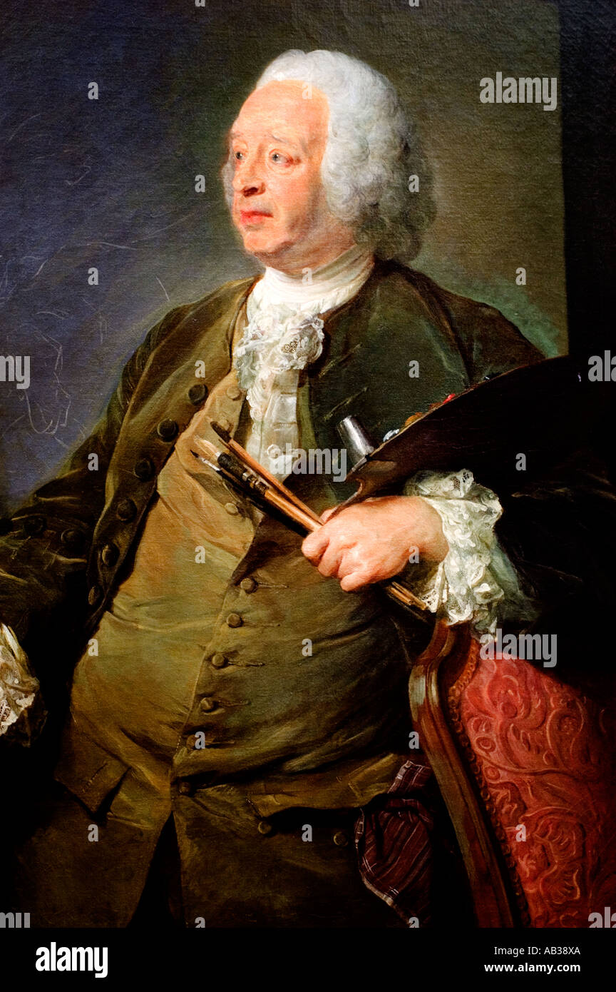 Perronneau Portrait des Malers Jean Baptiste Oudry 1753 Stockfoto