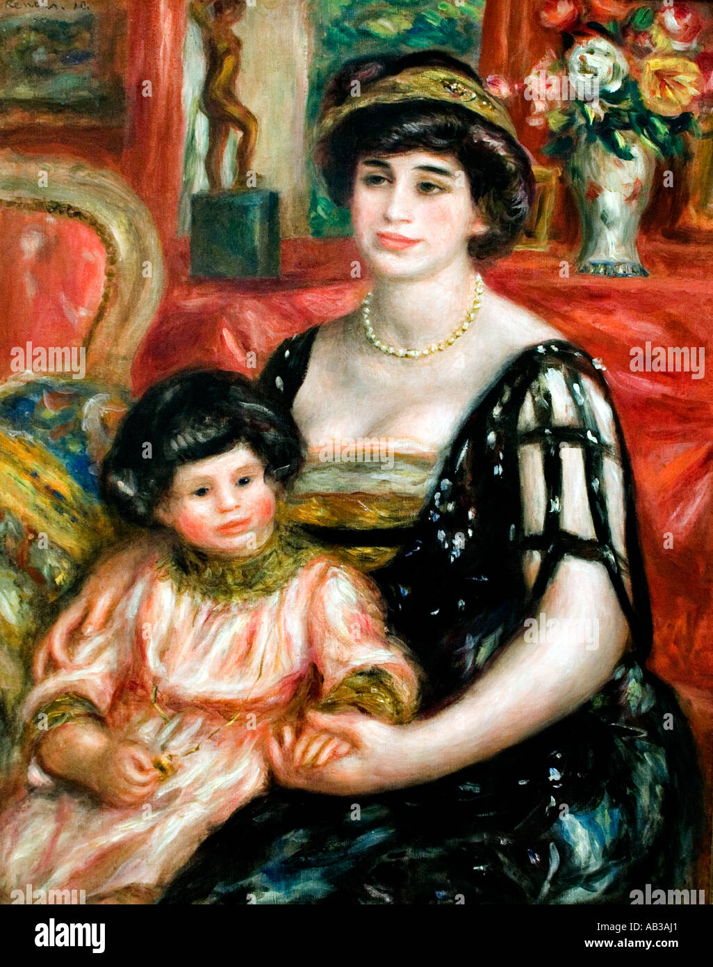 Porträt von Madame Duberville mit ihrem Sohn Henri 1910 Pierre Auguste Renoir 1841-1919 Französisch impressionistischen Frankreich Stockfoto
