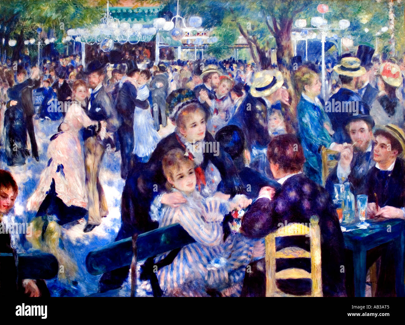 Moulin De La Galette-Frau-Mann-Party - La Moulin De La Galette 1876 Pierre Auguste Renoir 1841-1919 Französisch impressionistischen Frankreich Stockfoto