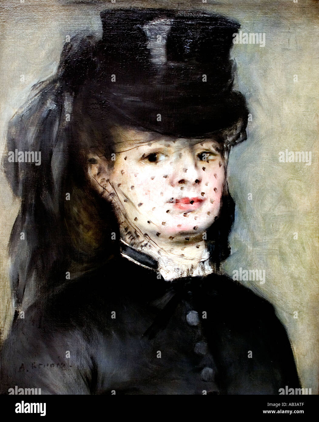 Porträt von Madame Darras. c.1873 Pierre Auguste Renoir 1841-1919 Französisch impressionistischen Frankreich Stockfoto