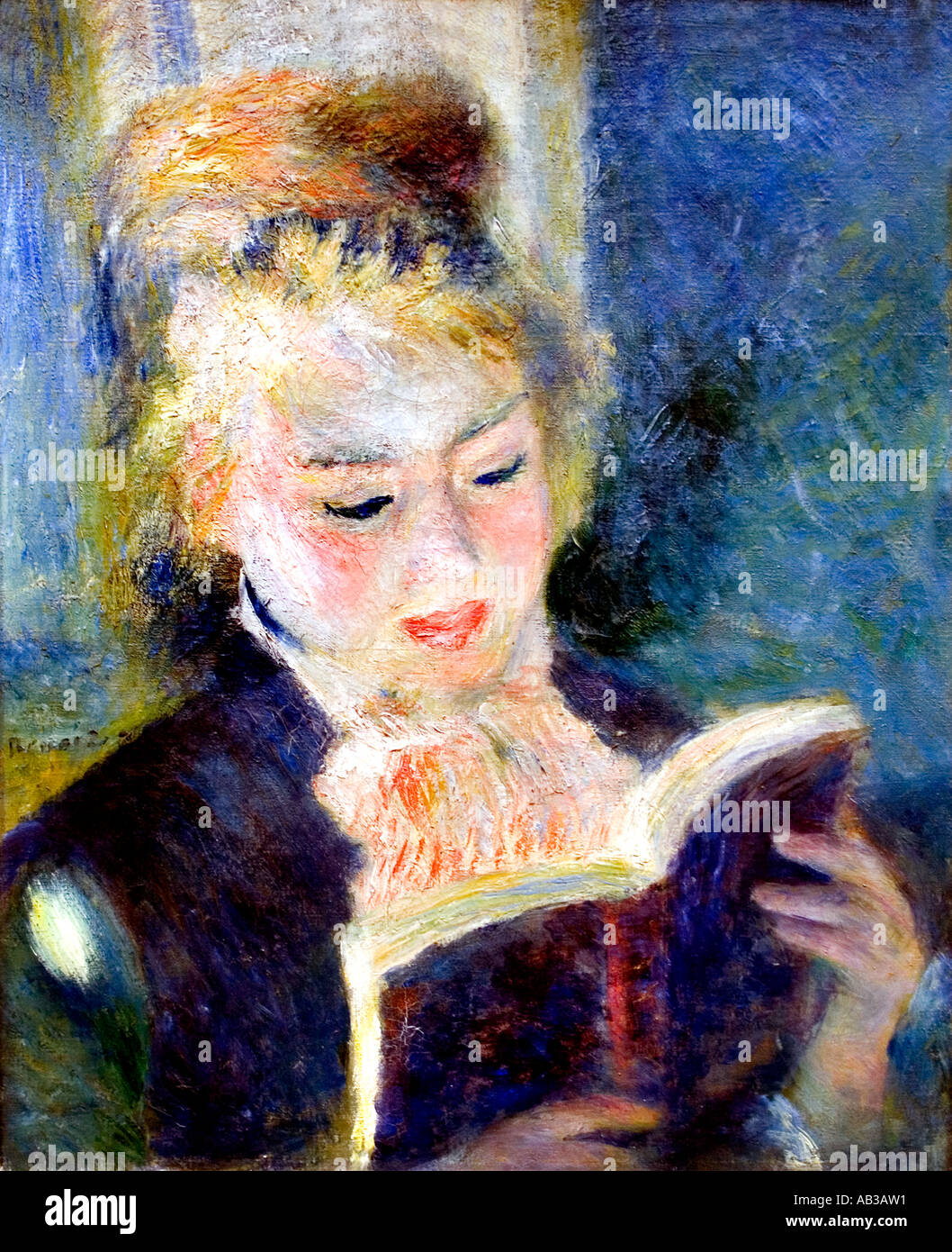 La Liseuse 1906 den Leser (junge Frau, ein Buch zu lesen) von Pierre Auguste Renoir 1841-1919 Französisch impressionistischen Frankreich Stockfoto
