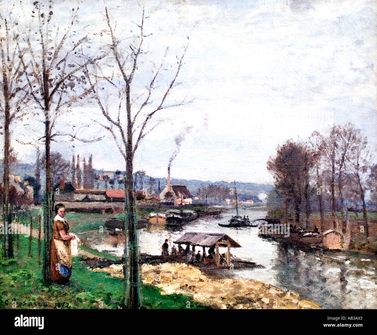 Port-Marly Le Lavoir 1872 Camille Pissarro 1830-1903 Frankreich Französisch Stockfoto