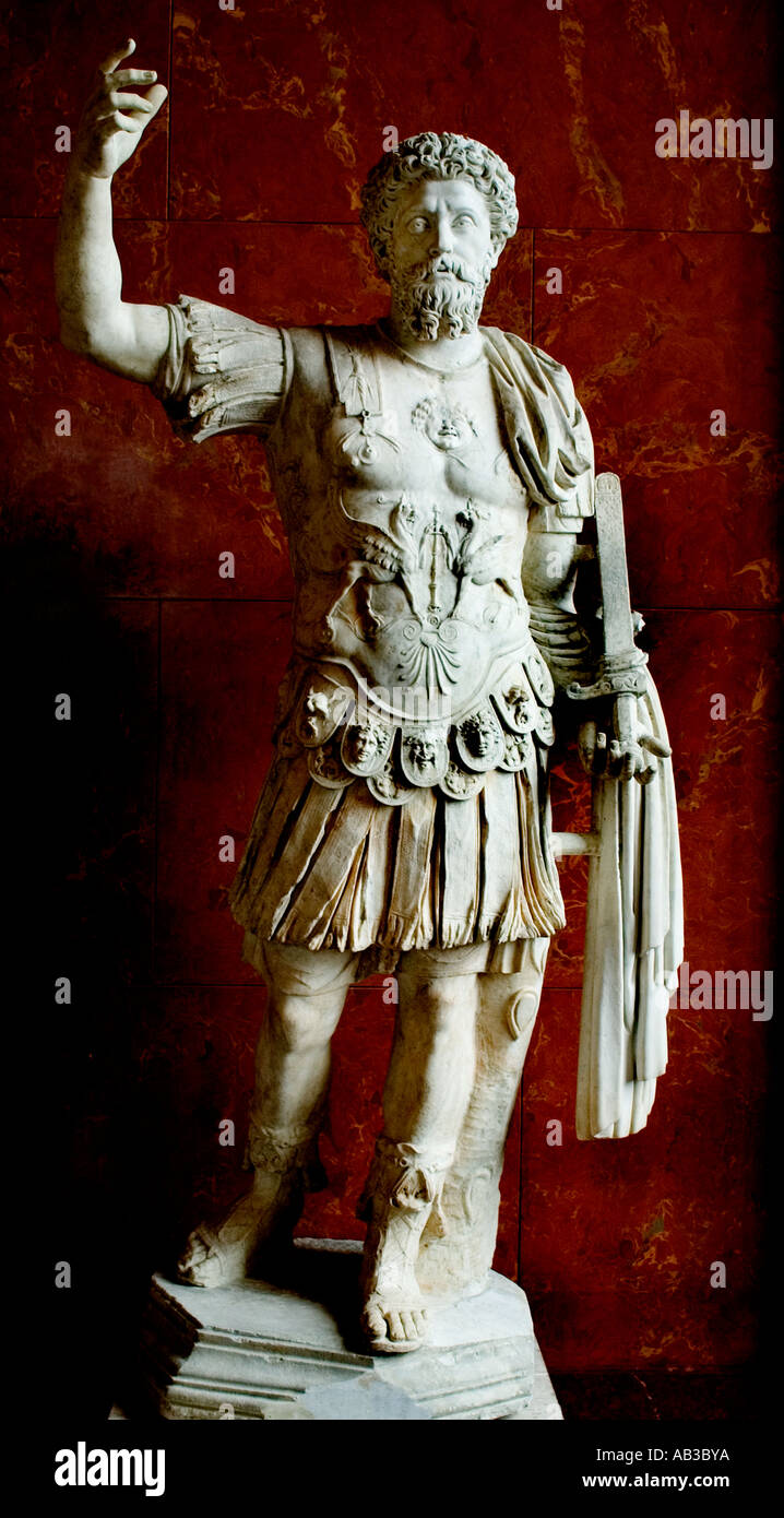 Marcus Aurelius Antoninus 121 – 180 war von 161 bis 180 römischer Kaiser und stoischer Philosoph, Rom, Italien, Stockfoto