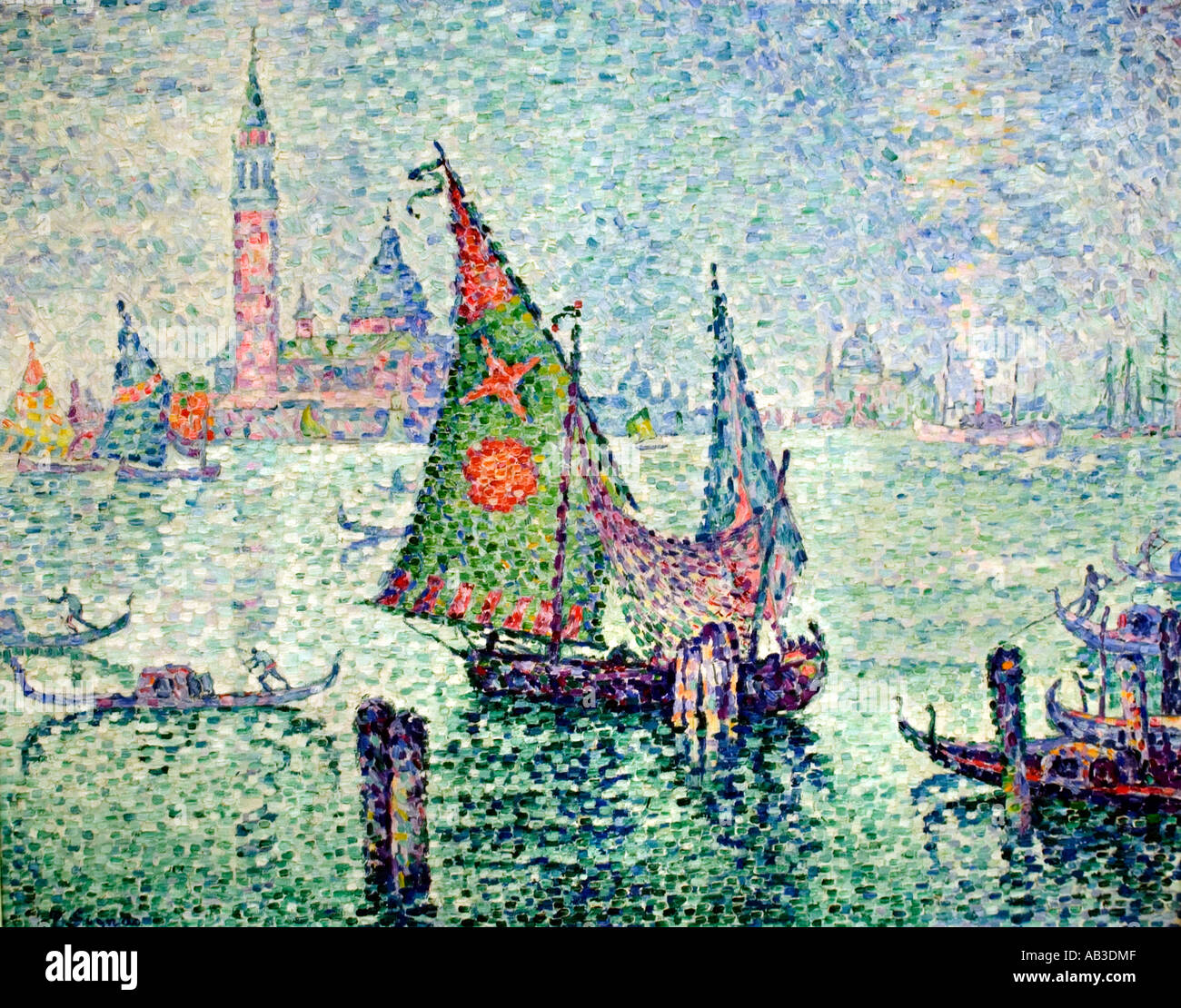 Paul Signac 1863-1935 Frankreich Französisch grünen Segeln, Venedig. 1904. Stockfoto