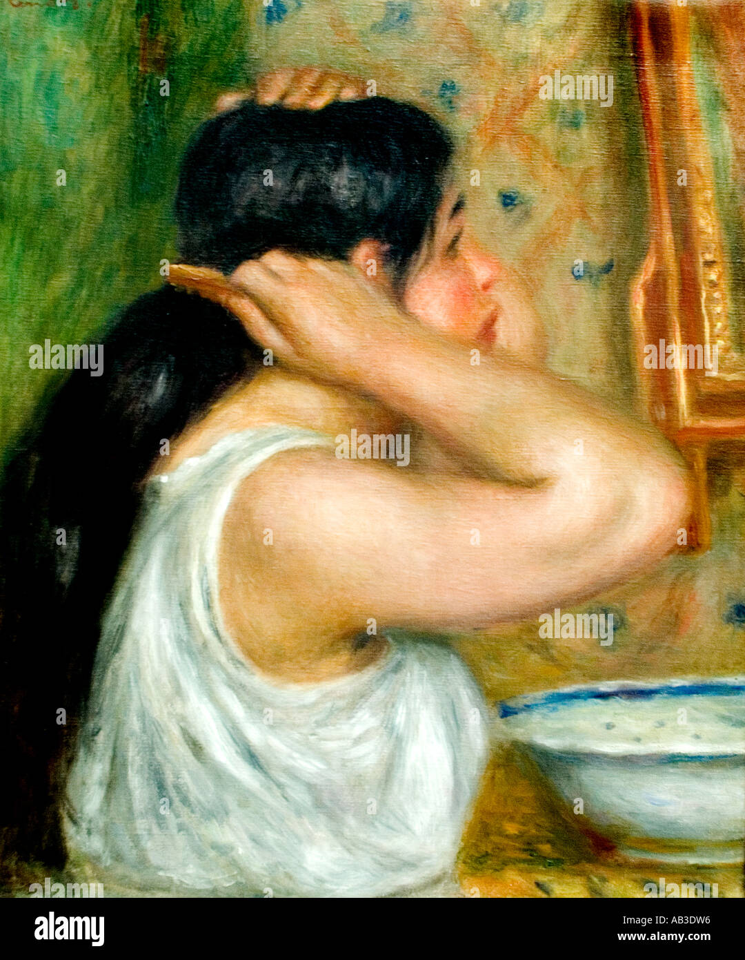 Die Toilette Frau Kämmen ihre Haare 1907 Pierre Auguste Renoir 1841-1919 Französisch impressionistischen Frankreich Stockfoto