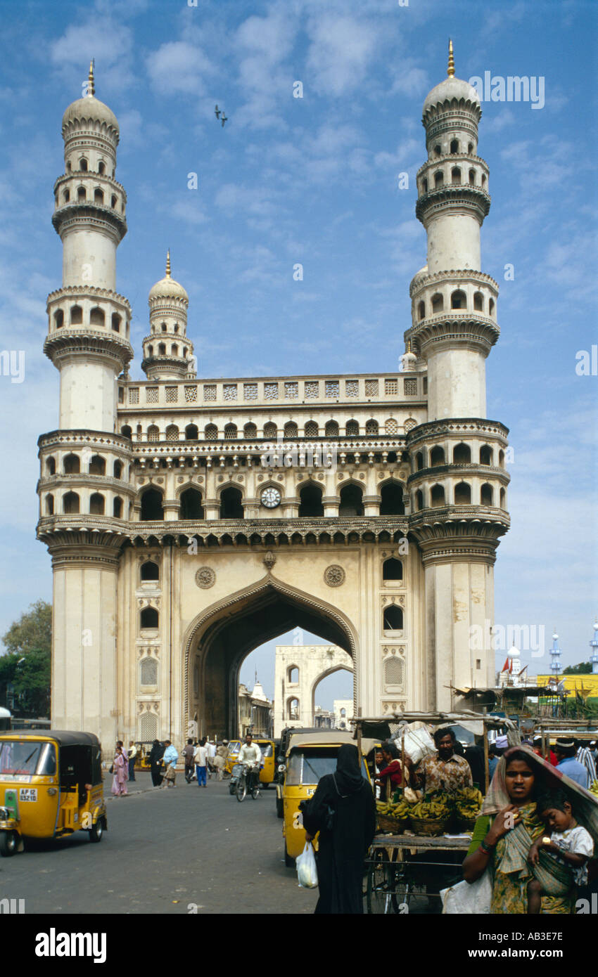 Charminar Hyderabad Andra Pradesh, Indien Stockfoto