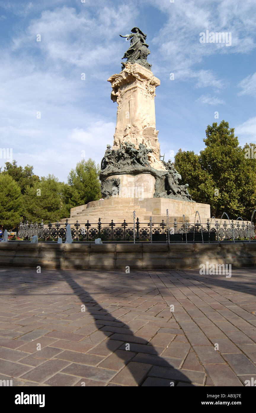 Die Belagerung Monument Plaza del Los Sitios Zaragoza Spanien Stockfoto