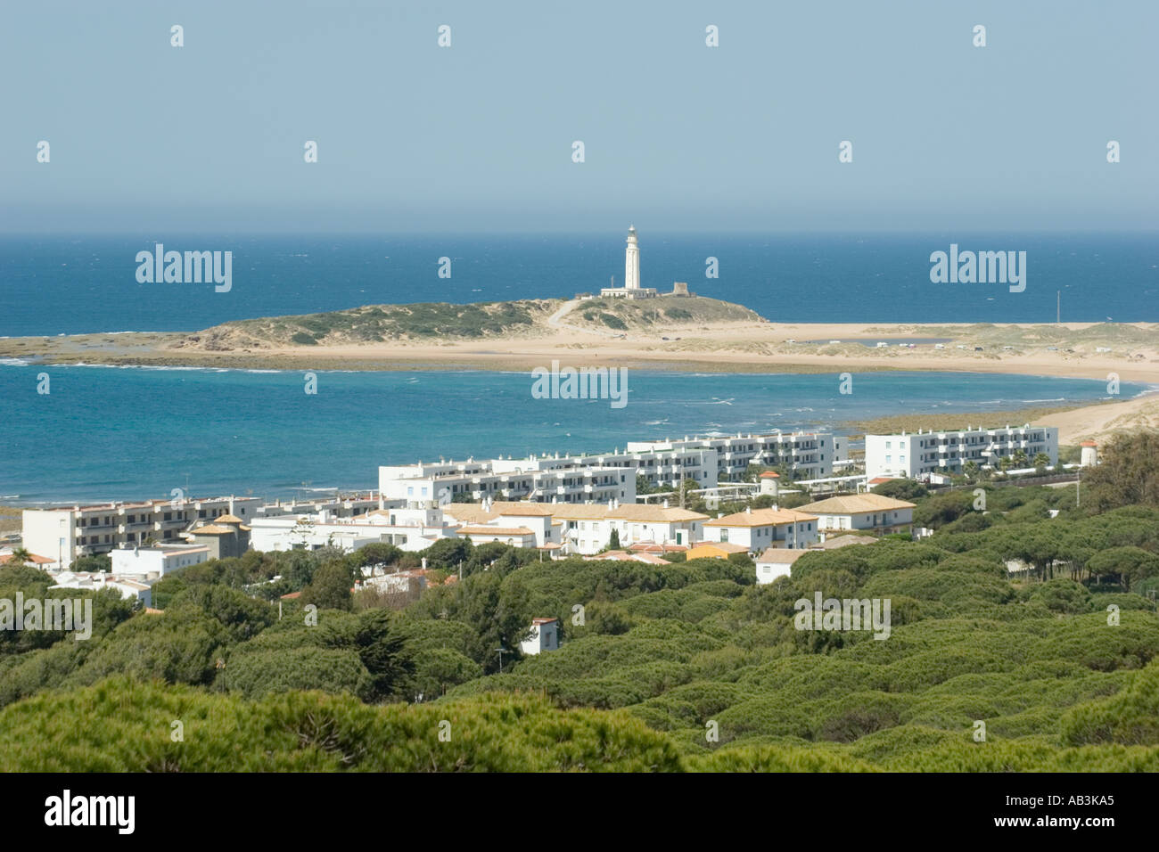 Los Caños de Meca und Cabo Trafalgar Leuchtturm Provinz Cadiz Spanien Stockfoto