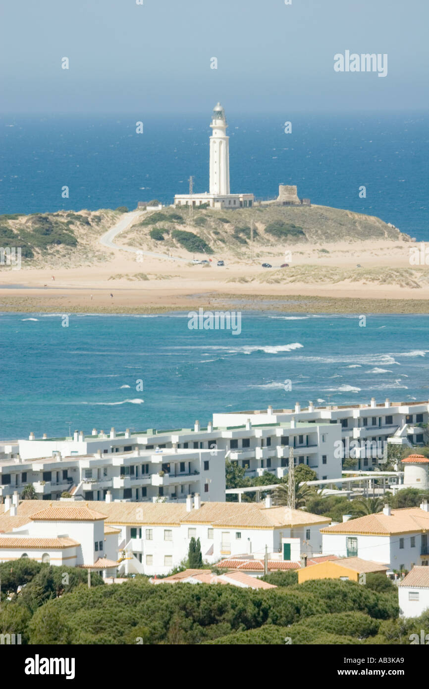 Los Caños de Meca und Cabo Trafalgar Leuchtturm Provinz Cadiz Spanien Stockfoto