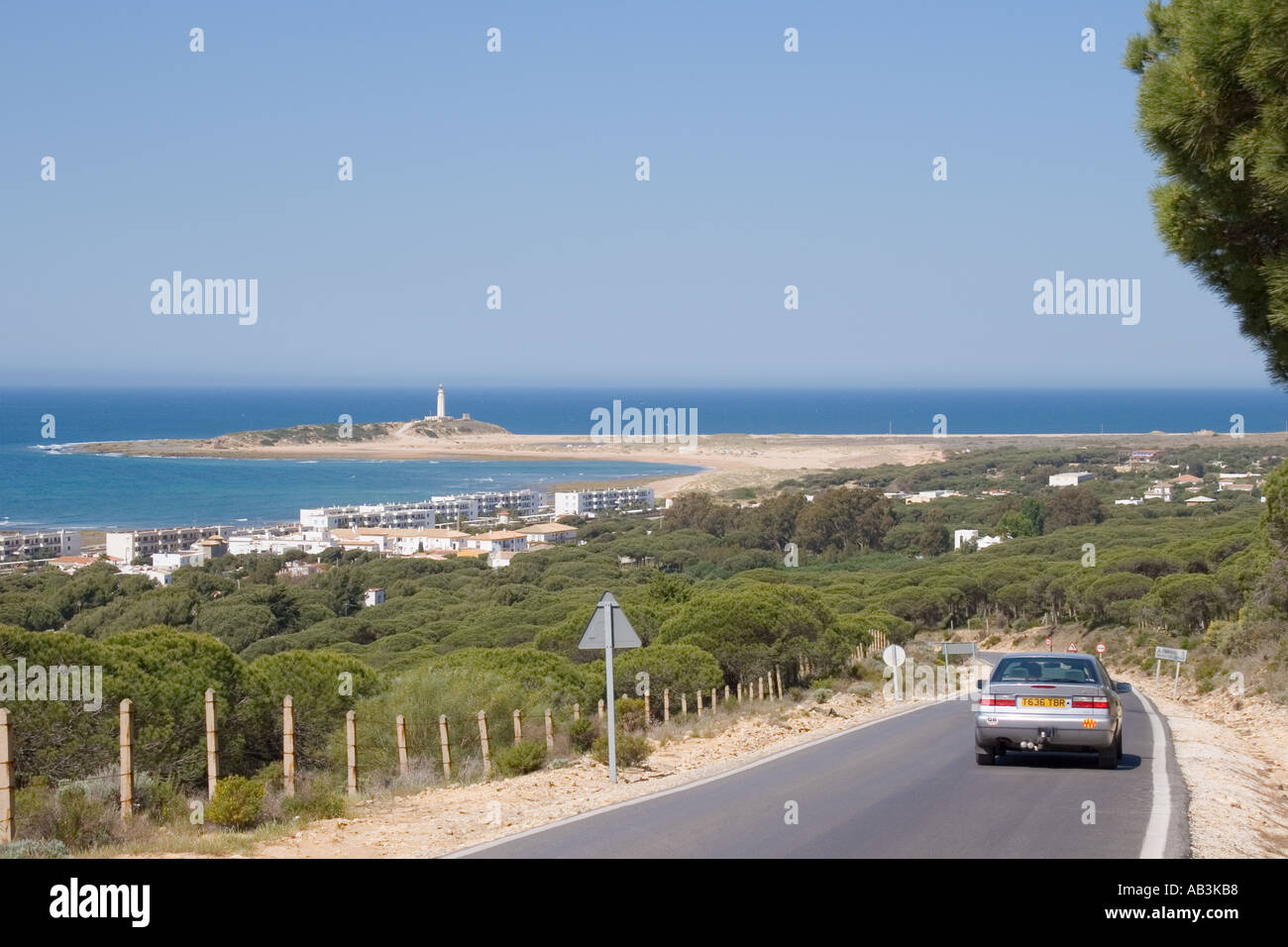 Los Caños de Meca und Cabo Trafalgar Leuchtturm Provinz Cadiz Spanien Stockfoto