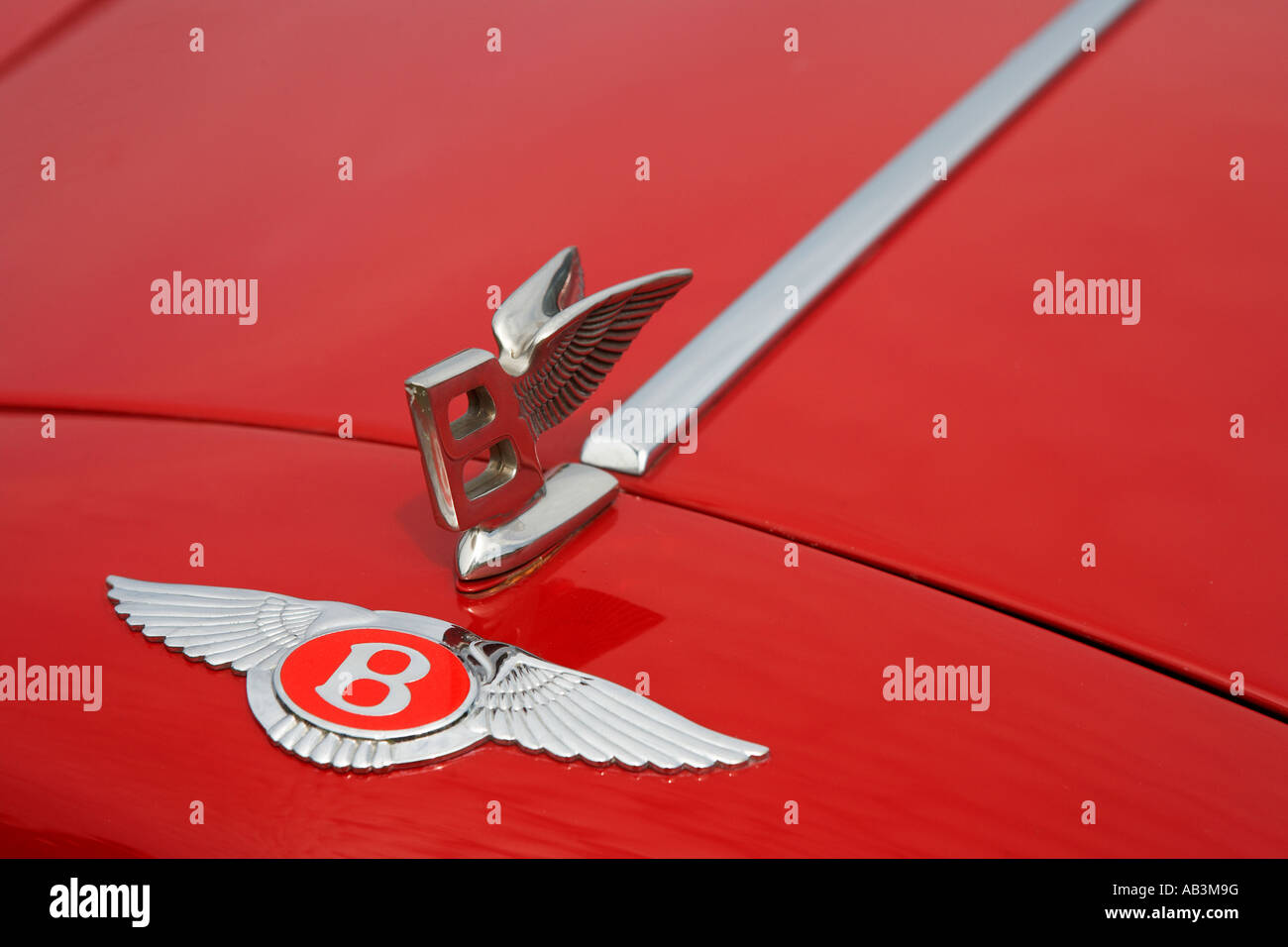 roten Bentley Emblem Oldtimer show Tatton Park Cheshire England uk Stockfoto
