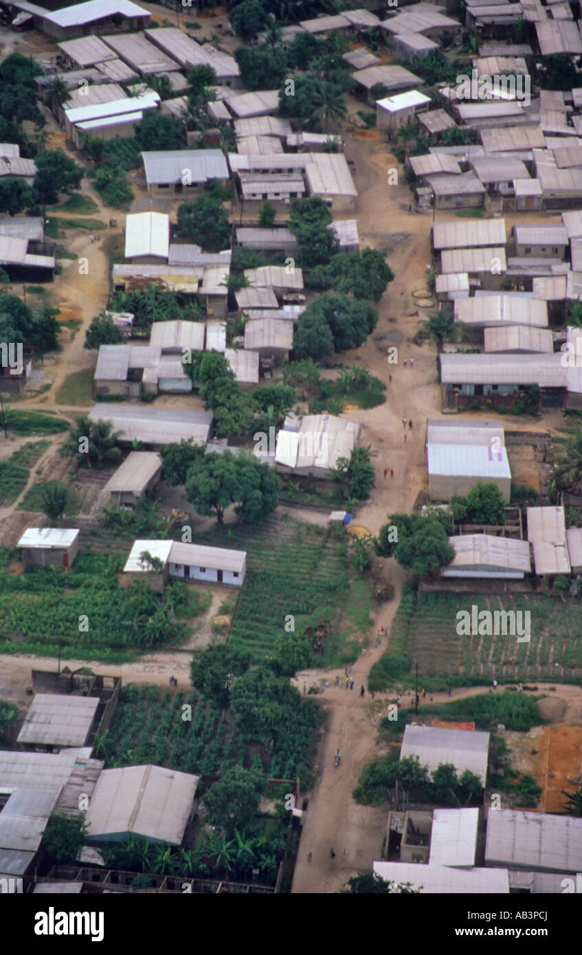 Luftaufnahme von den Vororten von Douala Kamerun Stockfoto