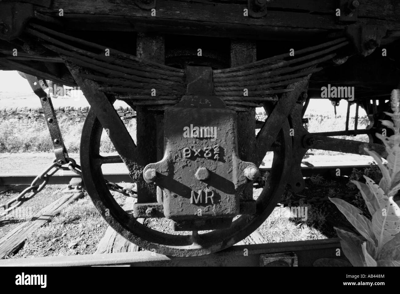 Wagenrad, Güterwagen, Middleton Top, Derbyshire, England, UK Stockfoto