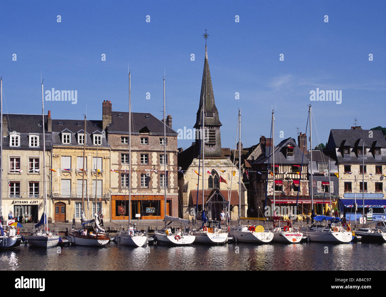 Alten Hafen Honfleur Calvados Normandie Frankreich Stockfoto