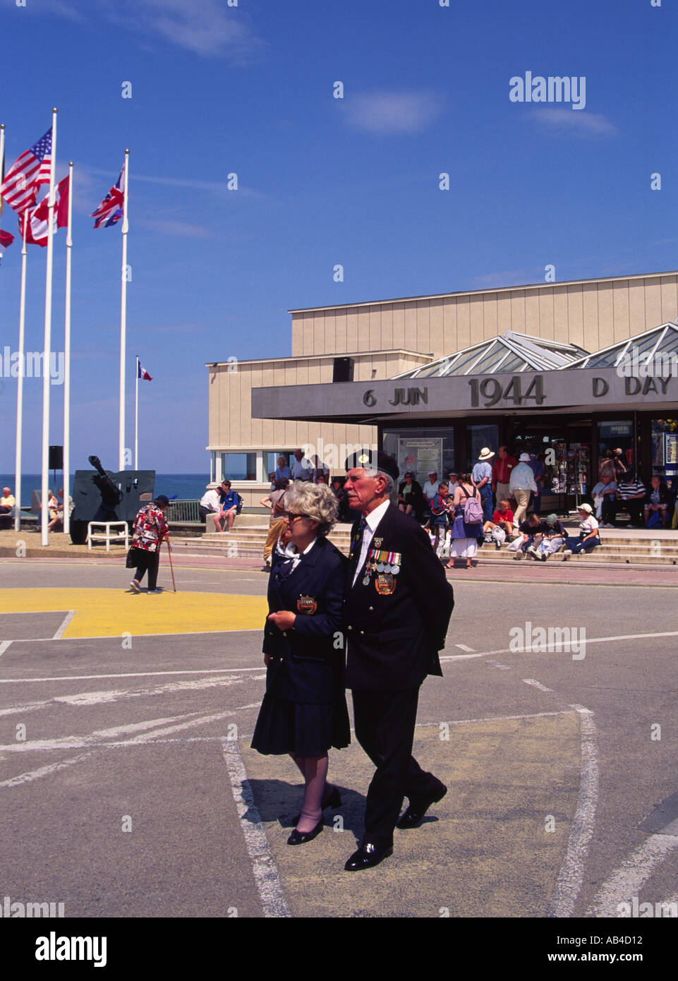 D-Day feiern Arromanches Calvados Normandie Frankreich Stockfoto