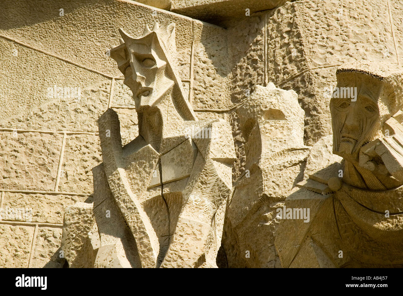 "Ecce Homo" von Josep Maria Subirachs, im Tempel De La Sagrada Familia, Barcelona-Spanien Stockfoto