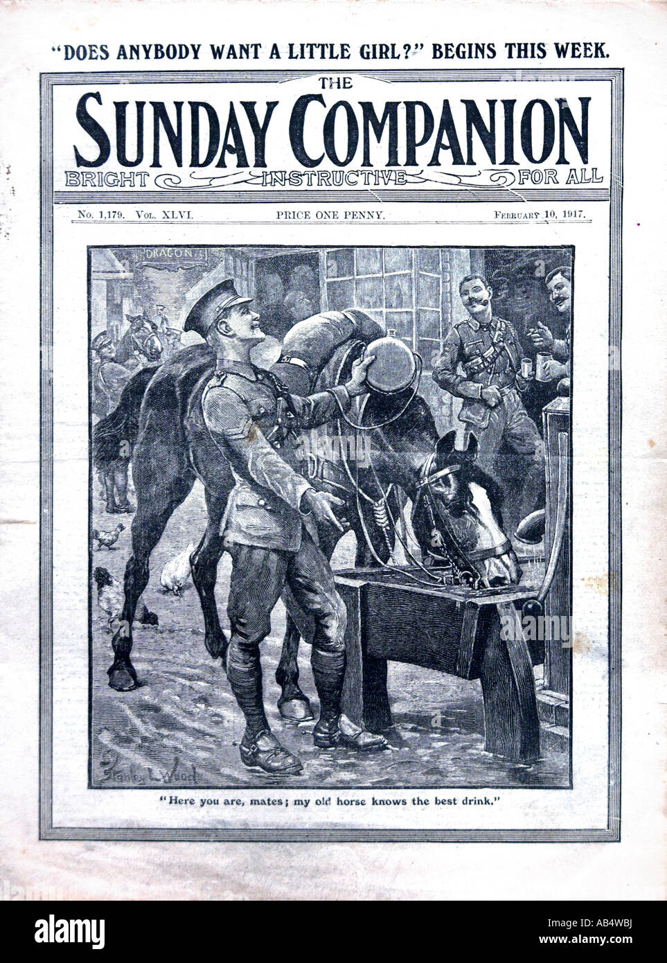 Sonntag Begleiter Zeitung 1917 nur zu redaktionellen Zwecken Stockfoto