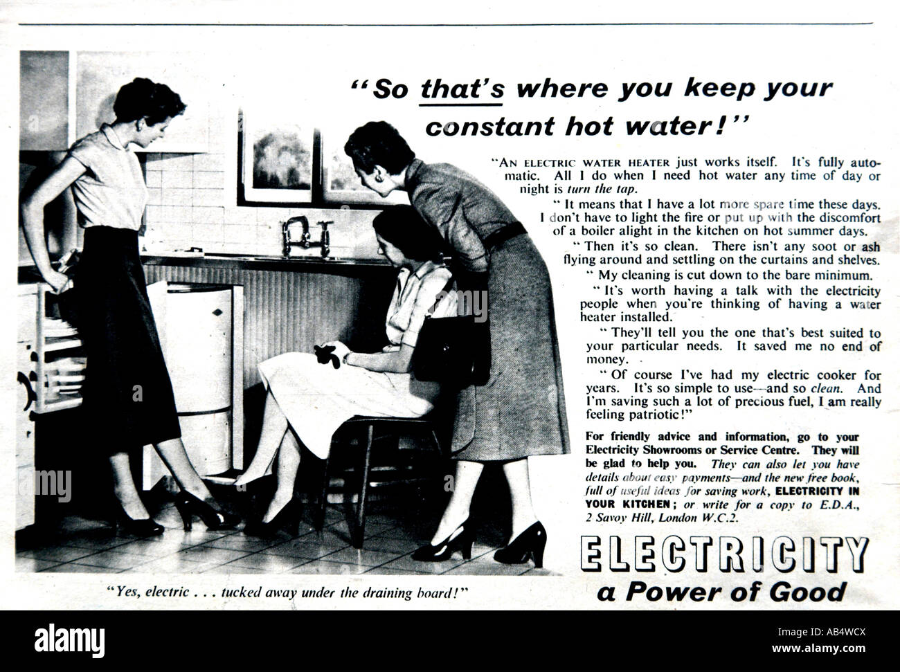 Anzeige für Strom September 1953 nur zu redaktionellen Zwecken Stockfoto