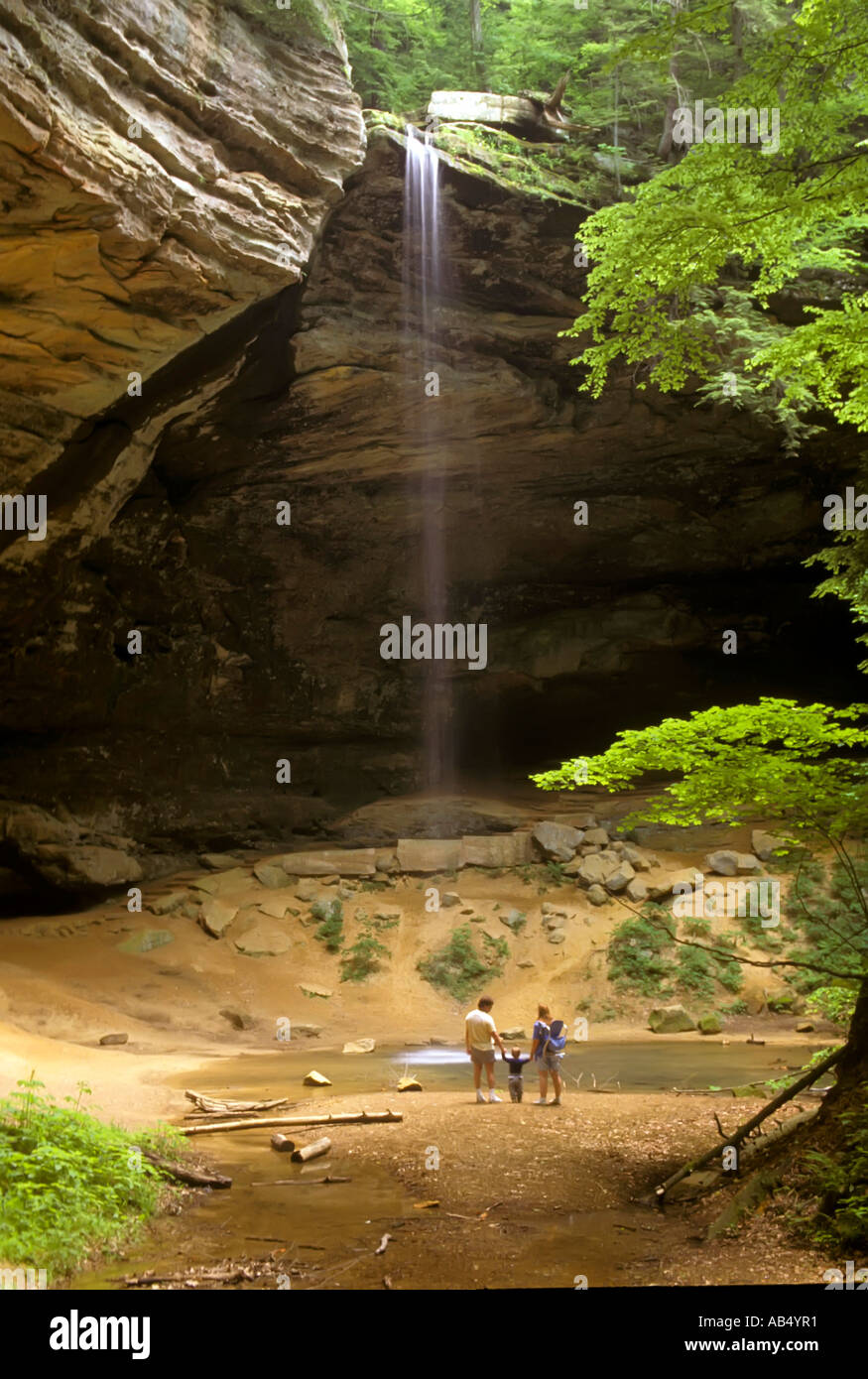 Wasserfälle bei Ash Höhle malerische Wasserfälle bei Hocking Hills State Park Ohio OH Stockfoto