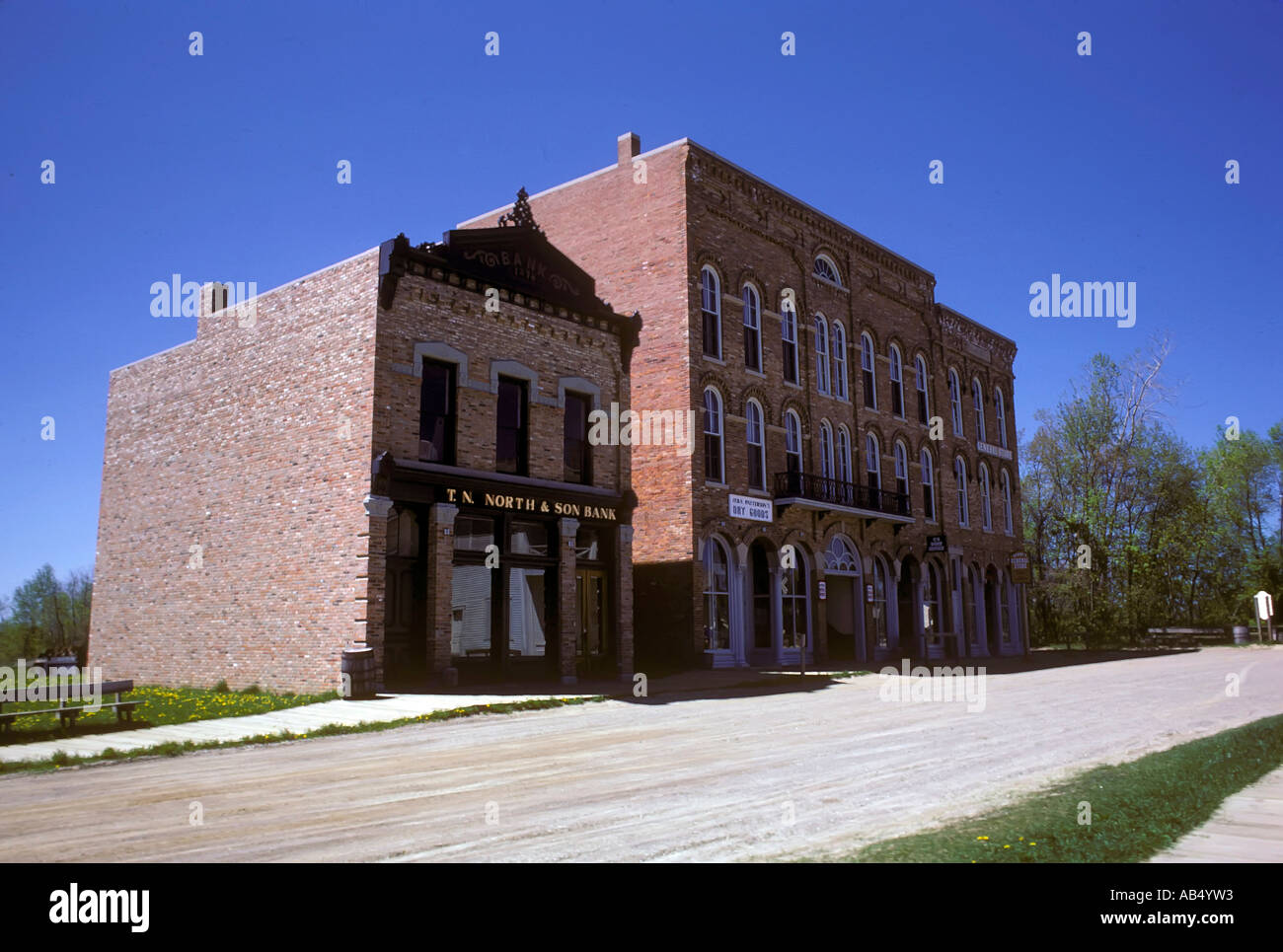 Straßenszene am Scheideweg Dorf Flint Michigan MI Stockfoto