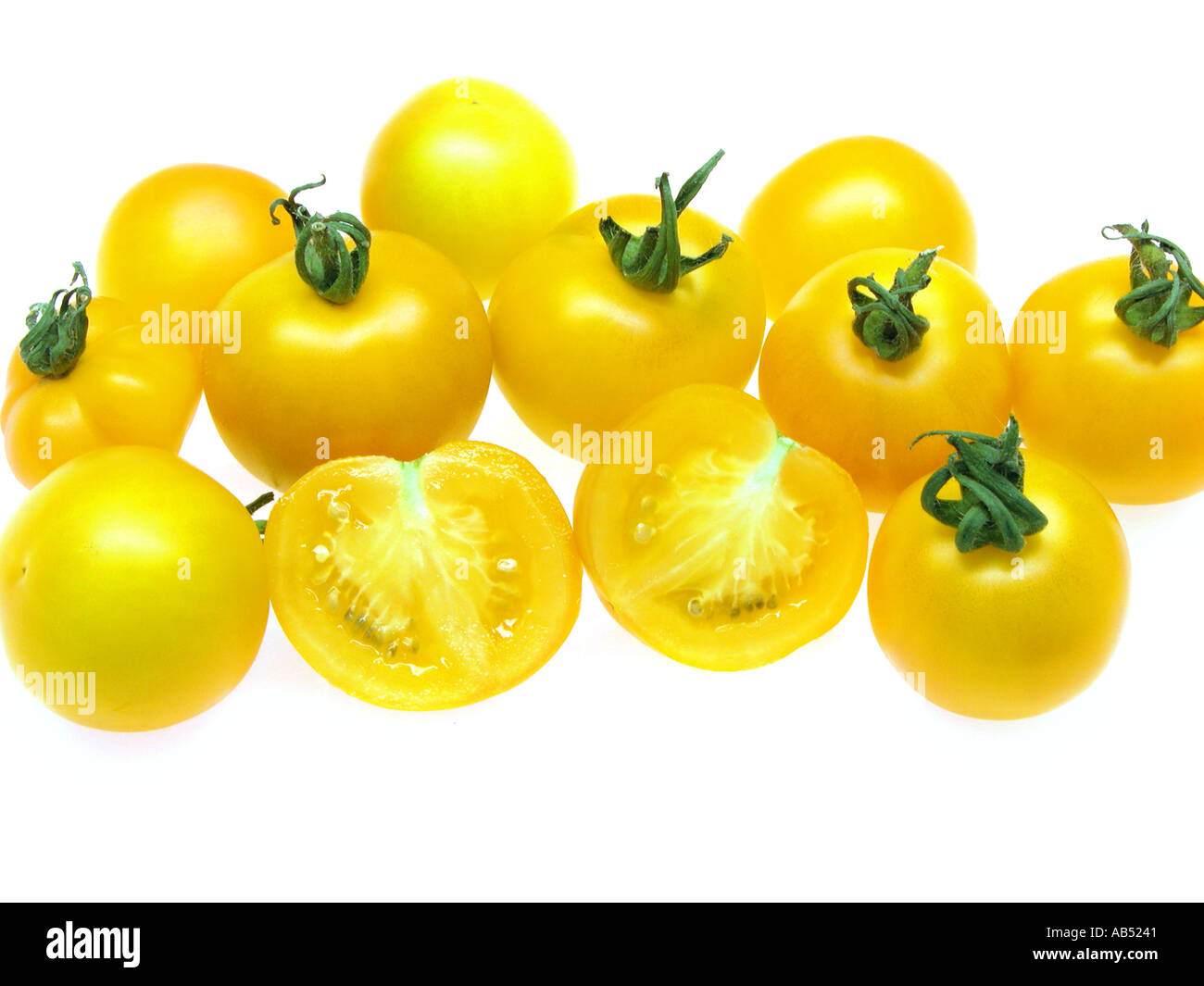 Gelbe Tomaten Golden Glow Sonne Sonnenschein Stockfoto