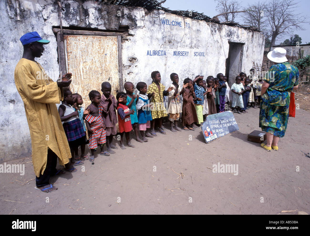 Besuch der Schule in Gambia Westafrika Stockfoto