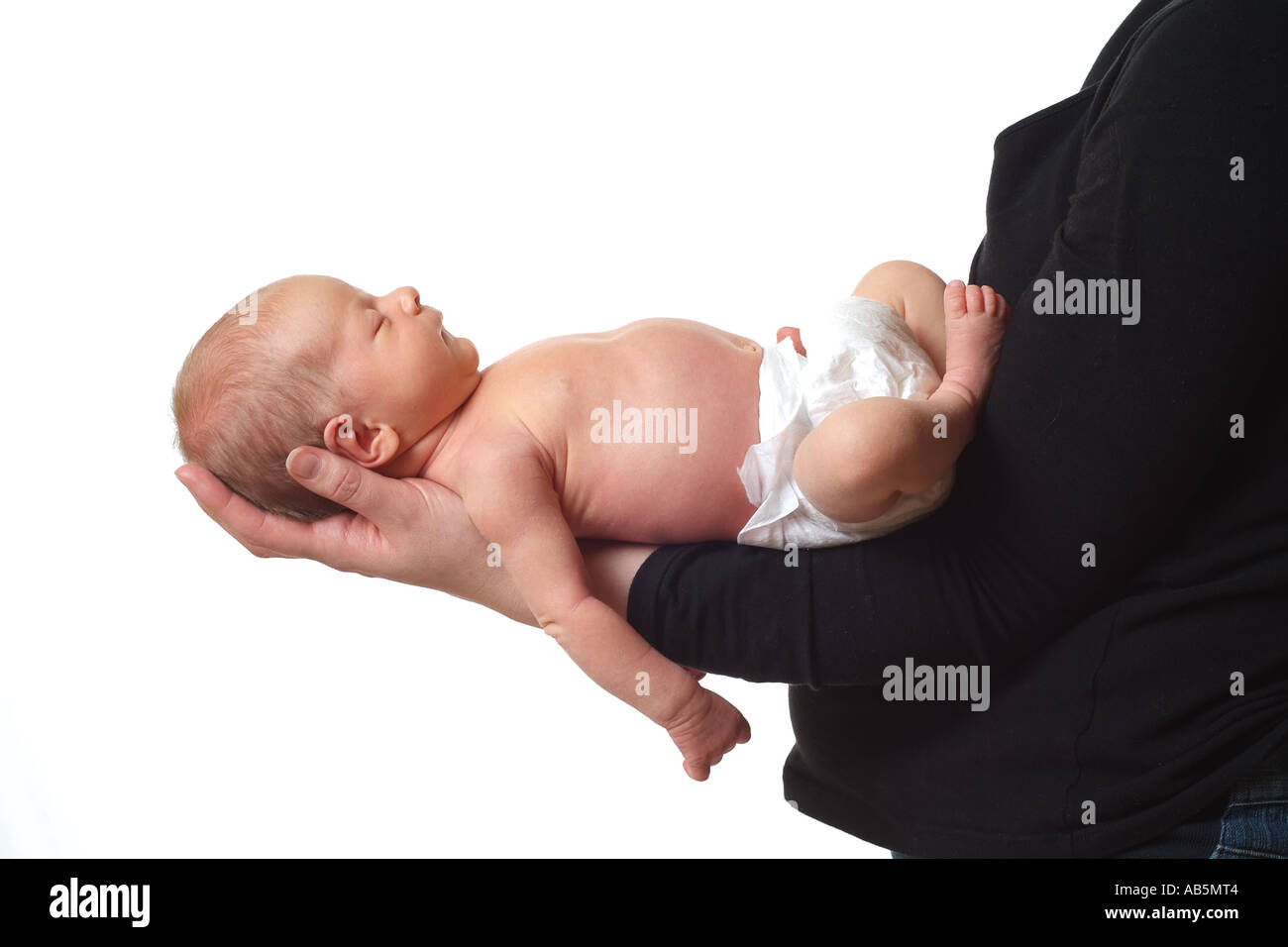 Neugeborenes Baby eingeschlafen. Stockfoto