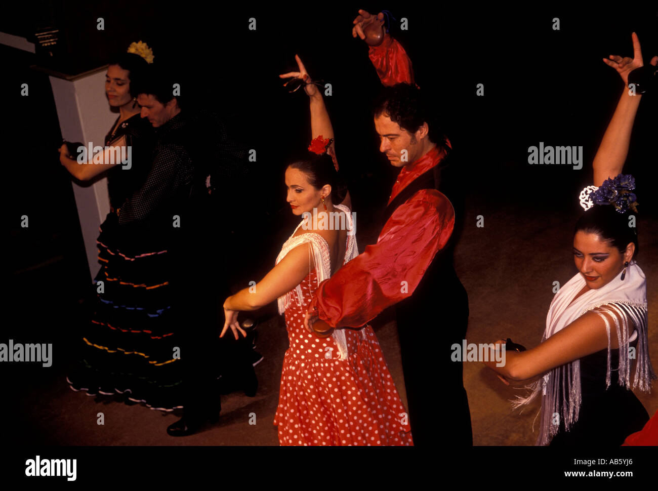 Flamenco-Tänzer, El Patio Sevillano, Sevilla, Provinz Sevilla, Spanien Stockfoto