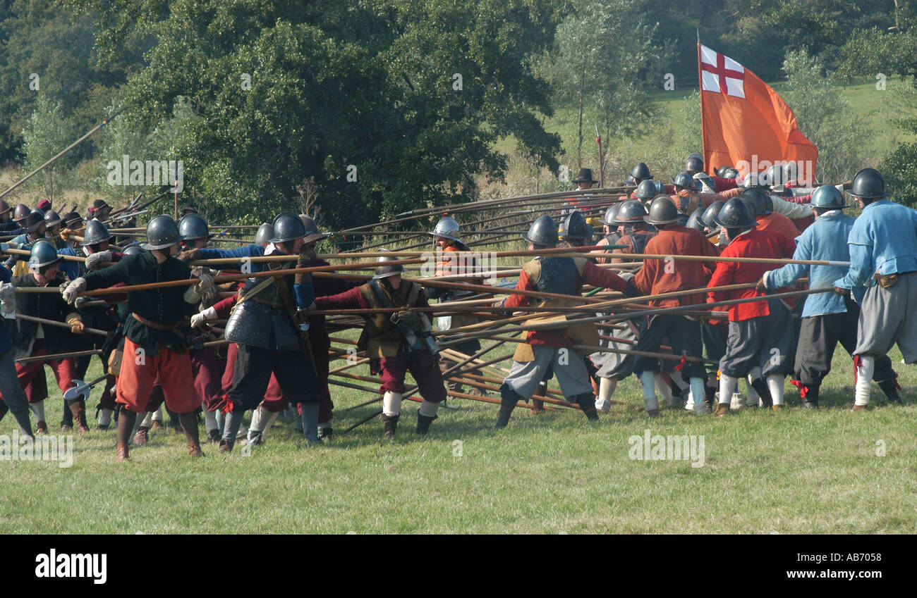 Sealed Knot nachspielen Schlacht von englischer Bürgerkrieg Stockfoto