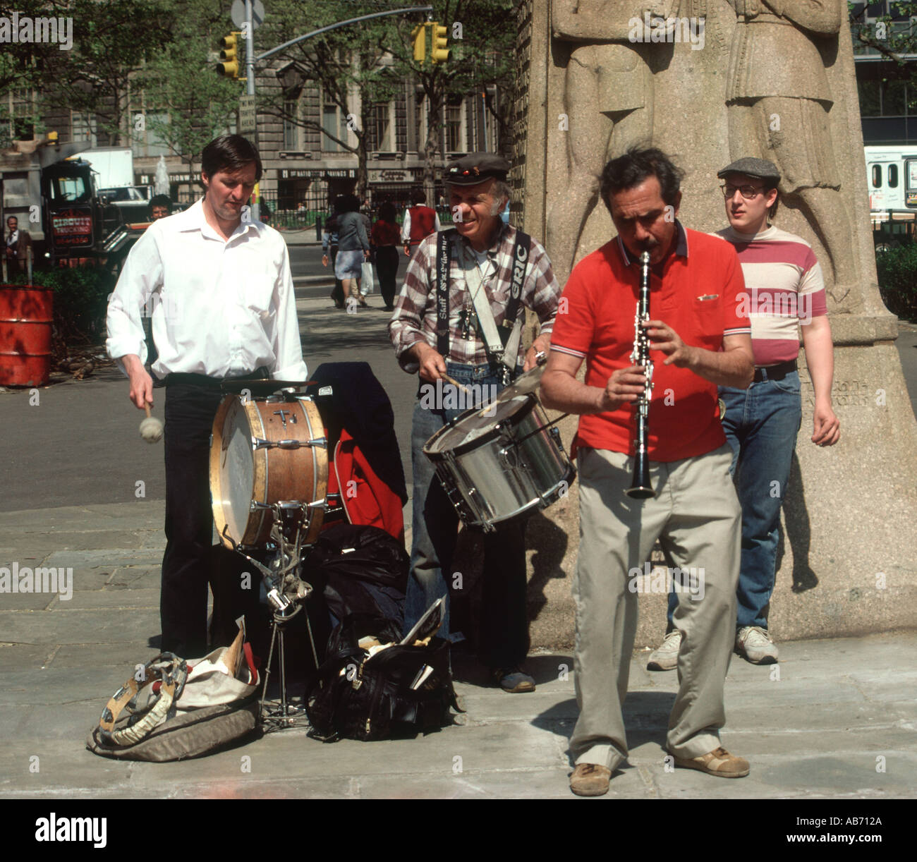 TRAD-JAZZ-BAND SPIELT IM BATTERY PARK MANHATTAN NEW YORK Stockfoto