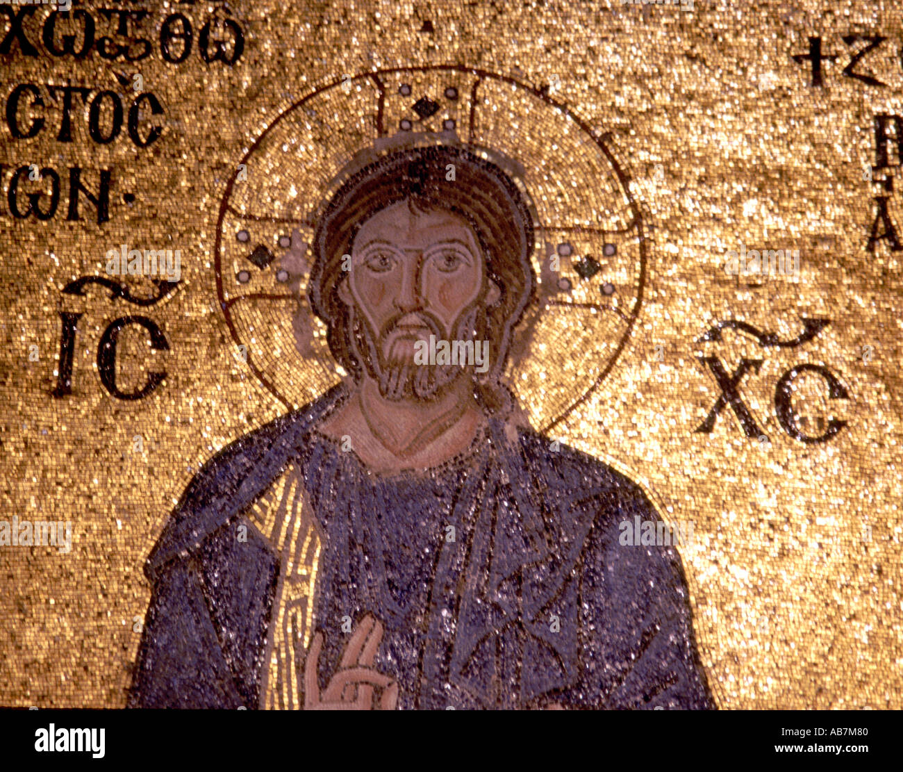 Christus der Herrscher Nosaic Hahia Sophia Istanbul Türkei Stockfoto
