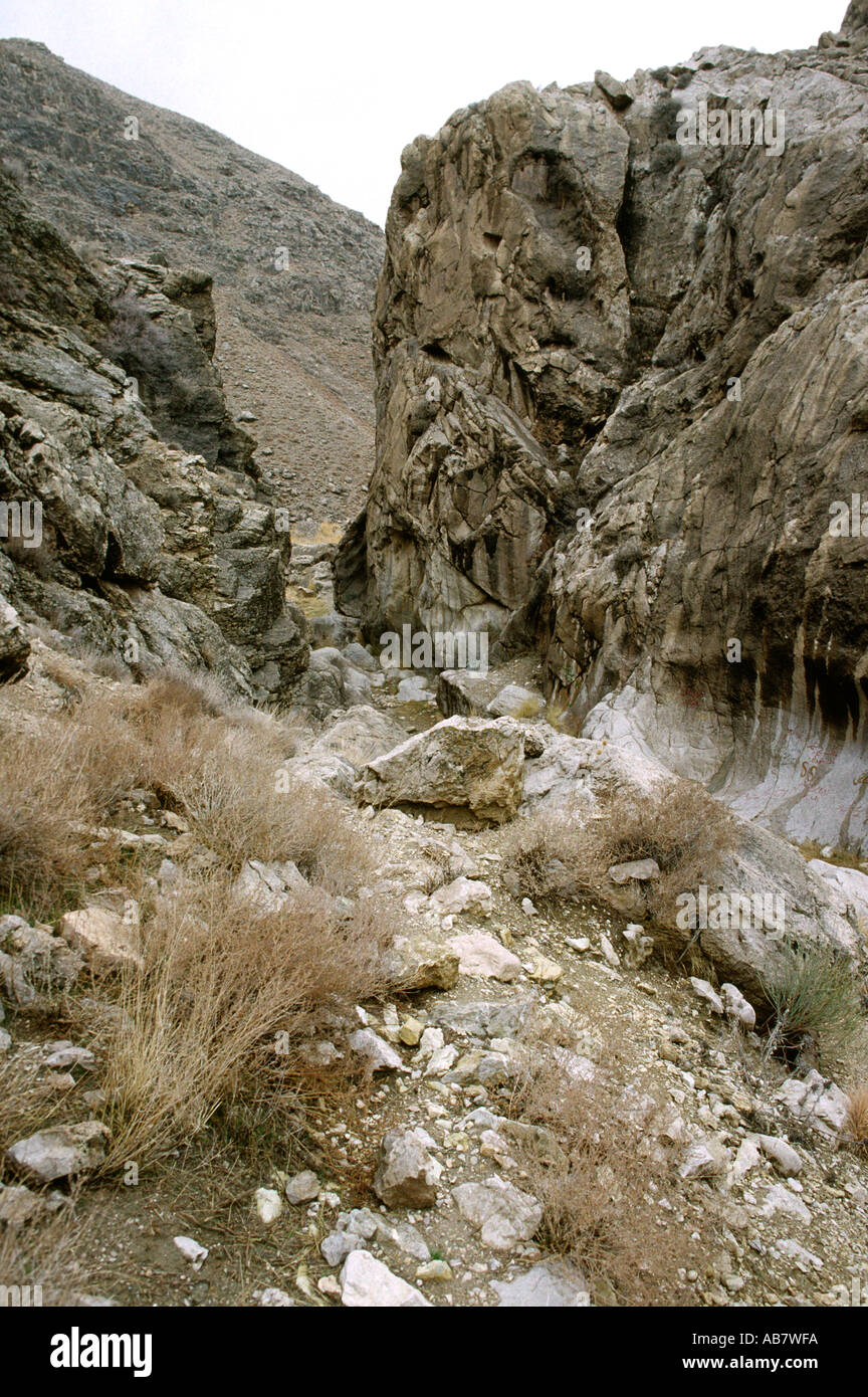 Pakistan Baluchistan Quetta felsigen trockenen Fluss Schlucht bei Hanna See Stockfoto