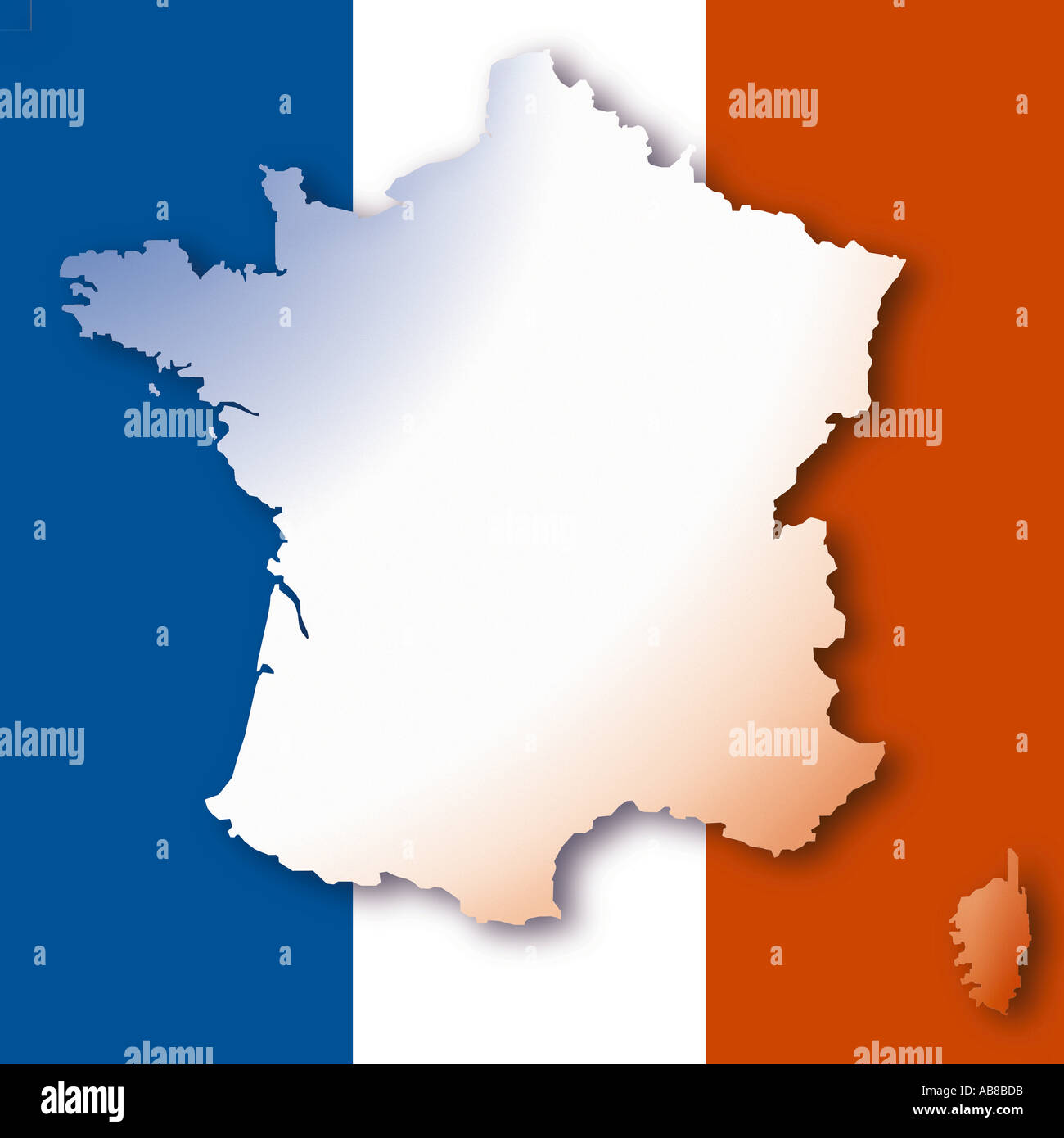 Karte von Frankreich Stockfoto