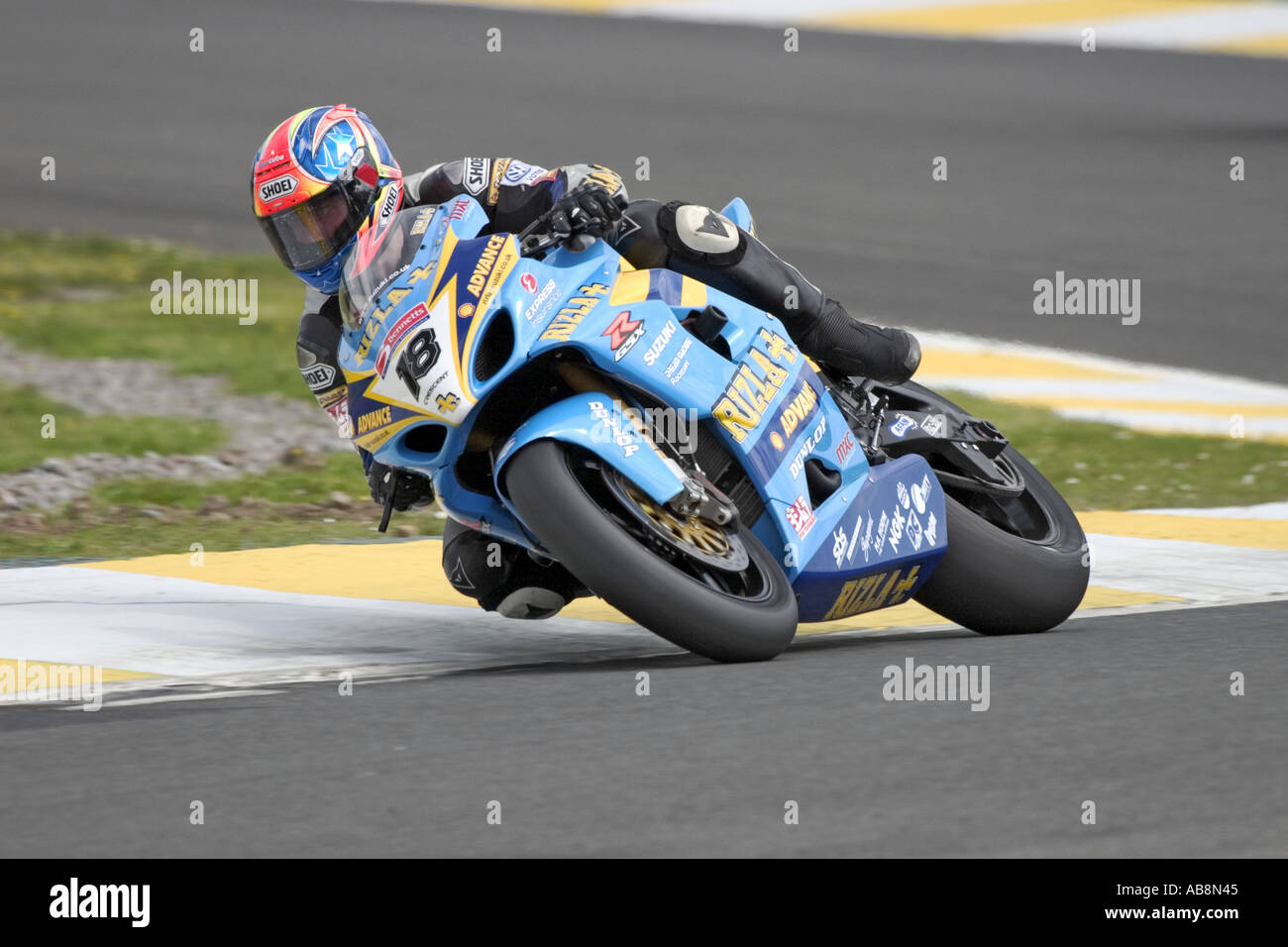 James Haydon Reiten für das Rizla Suzuki-Team bei der schottischen des British Superbike Championship 2005 Runde Stockfoto