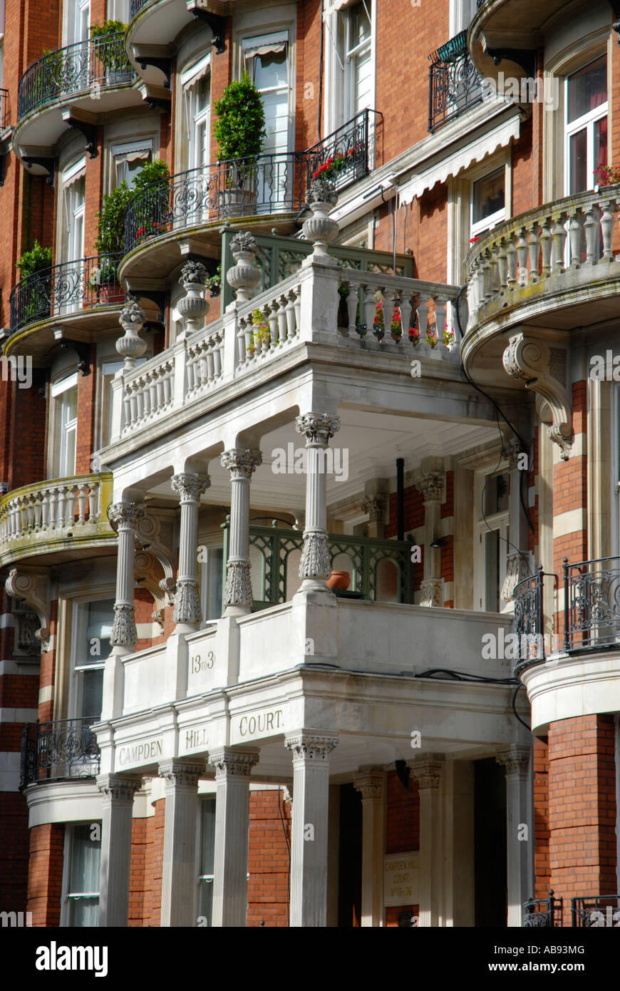 Wohnhaus erbaut und roten Backsteinen Campden Hill Court Kensington